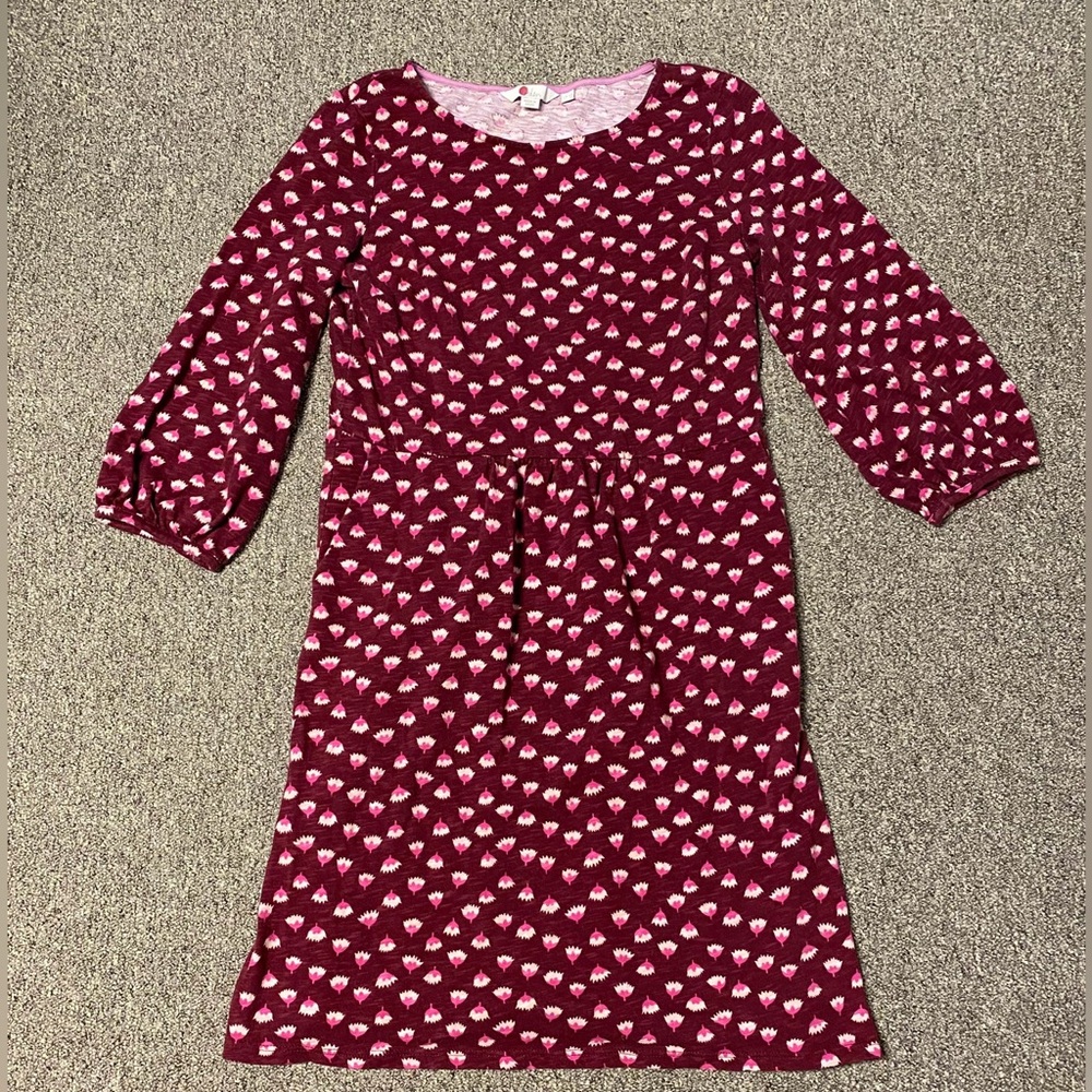 Womens' Boden Burgundy Print Dress
